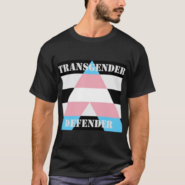 Straight Ally Transgender Defender flag T-Shirt (Front)