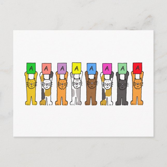 Straight A's Exam Success Postcard (Front)