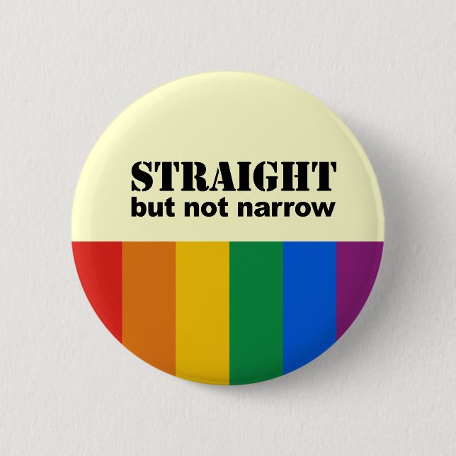 Straight but not narrow 6 cm round badge (Front)