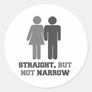 Straight but not narrow classic round sticker