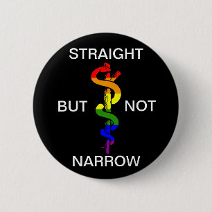 Straight But Not Narrow Rainbow Health Coalition 6 Cm Round Badge