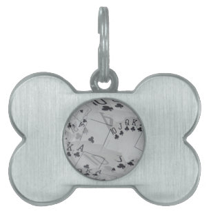 Straight Club Flush Poker Cards Pattern, Pet Tag
