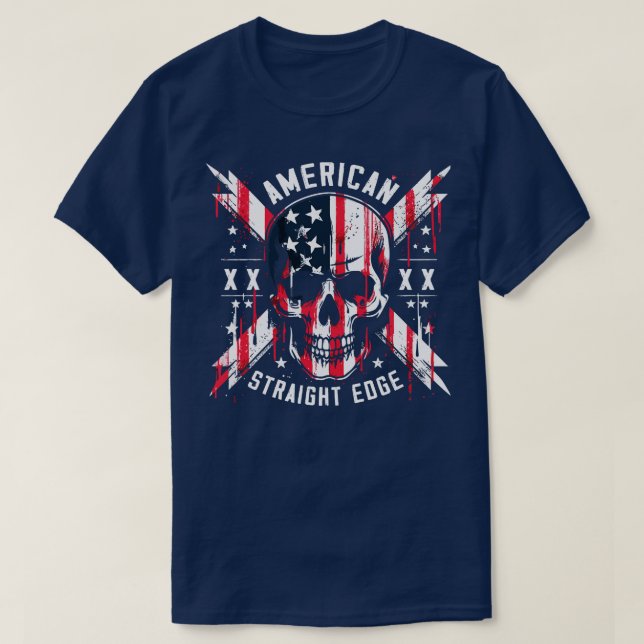 Straight Edge American 90s Punk Rock Fan Art T-Shirt (Design Front)