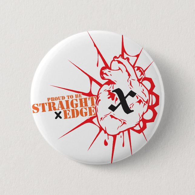 Straight Edge (H) 6 Cm Round Badge (Front)