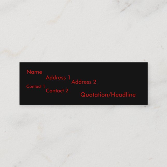 Straight Edge Mini Business Card (Front)