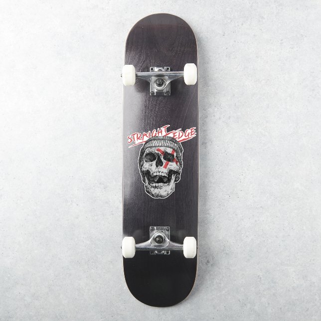 Straight Edge Skull  (Skateboard)
