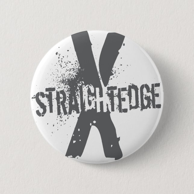 Straight Edge X dark grey 6 Cm Round Badge (Front)