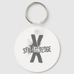 Straight Edge X dark grey Key Ring