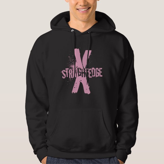 Straight Edge X pink Hoodie (Front)