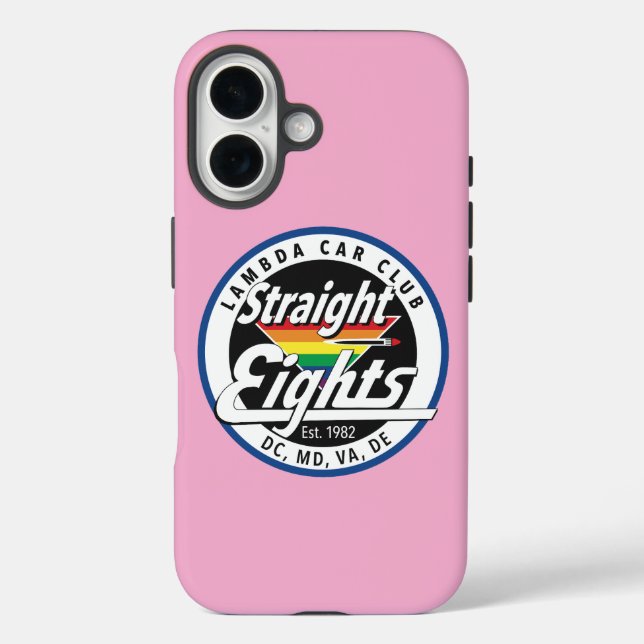 Straight Eights Phone Case (Pink) (Back)