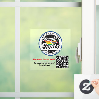 Straight Eights Window Cling 5x5