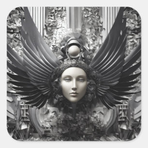 Straight Face Square Sticker