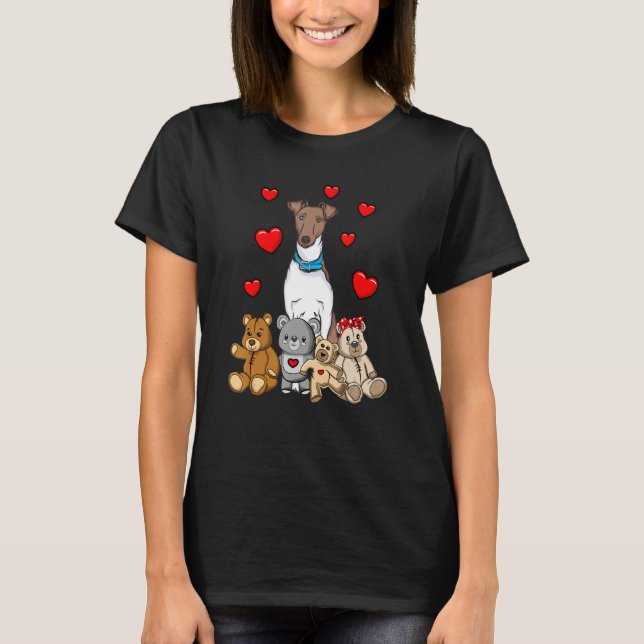 Straight Hair Fox Terrier Plush Toy Fox Terrier T-Shirt (Front)