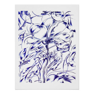 Straight in loops, series "Simple strokes" Poster