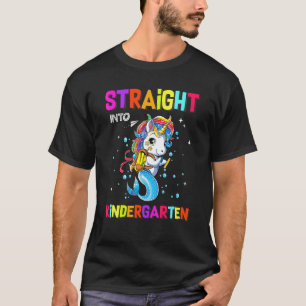 Straight Into Kindergarten Flossing Unicorn Back T T-Shirt