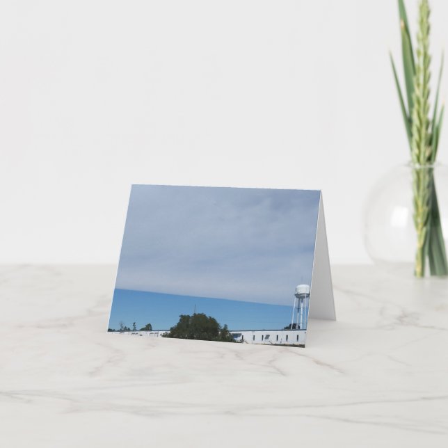 Straight line blue white clouds card (Front)
