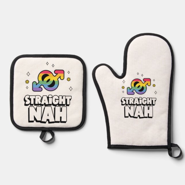 Straight Nah Oven Mitt & Pot Holder Set (Front)