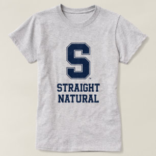 Straight Natural Hair College Letter Graphic Tee