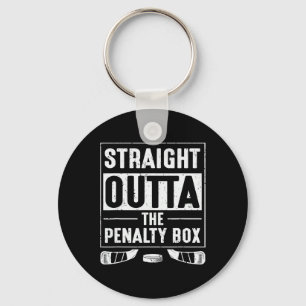 Straight Out Of Penalty Box Ice Hockey Lovers Men Key Ring
