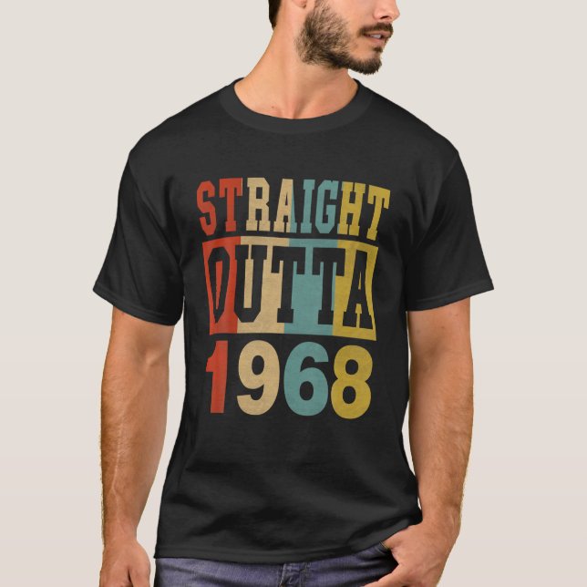 Straight Outta 1968 53Rd Birthday 53Years Old Boy T-Shirt (Front)