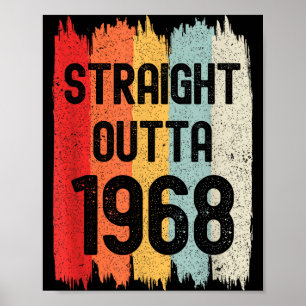 Straight Outta 1968 Funny Retro Birthday Awesome S Poster
