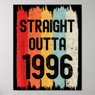 Straight Outta 1996 Funny Retro Birthday Awesome S Poster