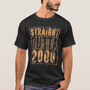 Straight Outta 2000 Leopard Print 20th Birthday 20 T-Shirt