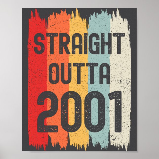 Straight Outta 2001 Funny Retro Birthday Awesome S Poster (Front)