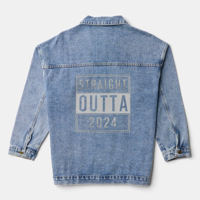 Straight Outta 2024 Tri-Blend Shirt Denim Jacket (Back)