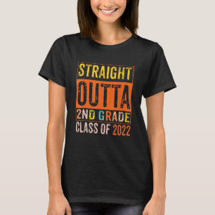 Straight Outta 2nd Grade Colourful Base Second Gr T-Shirt