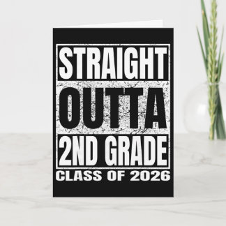 Straight Outta 2nd Grade Funny Graduation 2026 Sec Card