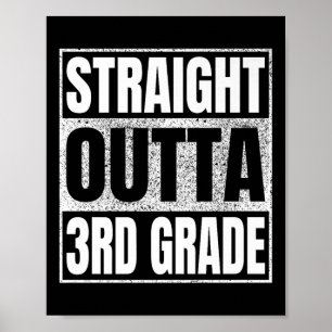 Straight Outta 3rd Grade Cl 2025 Graduation Third Poster