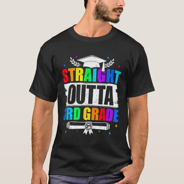 Straight Outta 3rd Grade Graduation Graduated Kid T-Shirt (Front)