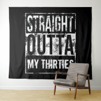 Straight Outta 40th Birthday Party Backdrop Banner