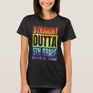 Straight Outta 5th Grade Class 2024 Graduation Fif T-Shirt