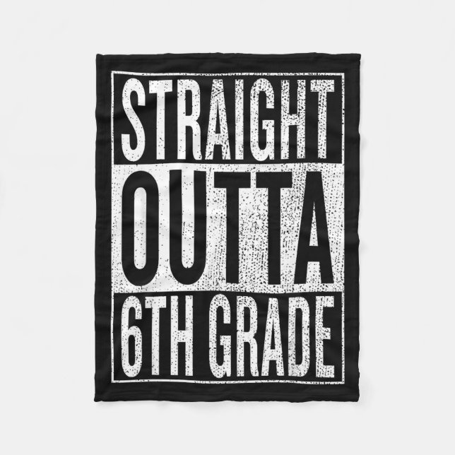 Straight outta 6th grade cool junior high - fleece blanket (Front)