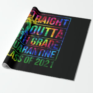 Straight Outta 8th Grade Graduation Class Of 2021 Wrapping Paper