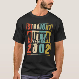 Straight Outta April 2002 Retro 18 Years Old 18Th T-Shirt