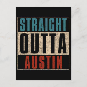Straight Outta Austin Texas TX USA Holiday Postcard