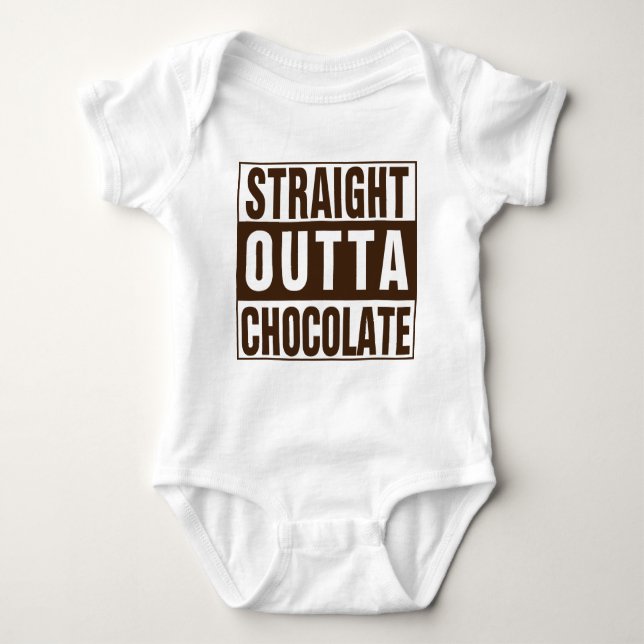 Straight Outta Brown Chocolate Baby Bodysuit (Front)