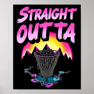 Straight Outta Chains Funny Disc Golf Player Mens Poster