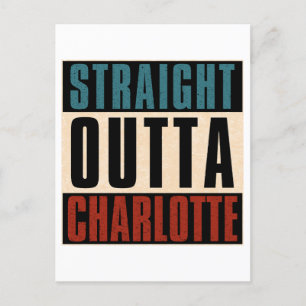 Straight Outta Charlotte North Carolina NC USA Holiday Postcard