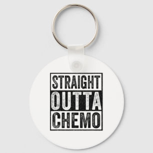 Straight Outta Chemo Funny Byttle Cancer Awareness Key Ring