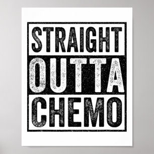 Straight Outta Chemo Funny Byttle Cancer Awareness Poster