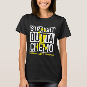 Straight Outta Chemo Gold Ribbon Childhood Cancer T-Shirt
