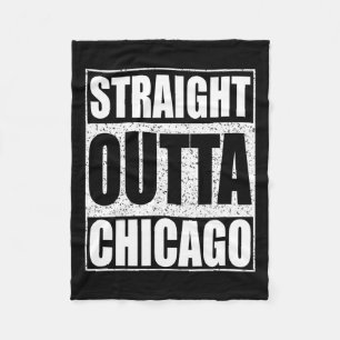 Straight Outta Chicago Illinois State Fleece Blanket