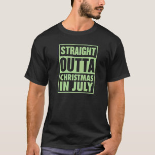 Straight Outta Christmas In July Party Retro 90s S T-Shirt