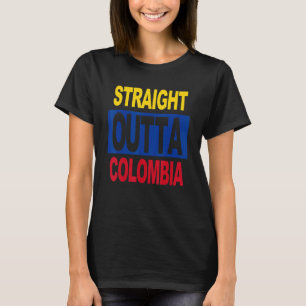STRAIGHT OUTTA Colombia Colombian Flag tee