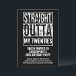 Straight Outta Custom 30th Birthday Party Invitation<br><div class="desc">Add your text and event or birthday party details to this 30th birthday party invitation card. Straight outta your birth year, age, fourties, thirties, fifties, etc. Or customise your city, state, profession, job, school or anything! What are you representing? Add your city, state or other pertinent information for a custom...</div>