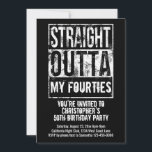 Straight Outta Custom Funny 50th Birthday Party Invitation<br><div class="desc">Add your text and event or birthday party details to this 50th birthday party invitation card. Straight outta your birth year, age, fourties, thirties, fifties, etc. Or customise your city, state, profession, job, school or anything! What are you representing? Add your city, state or other pertinent information for a custom...</div>